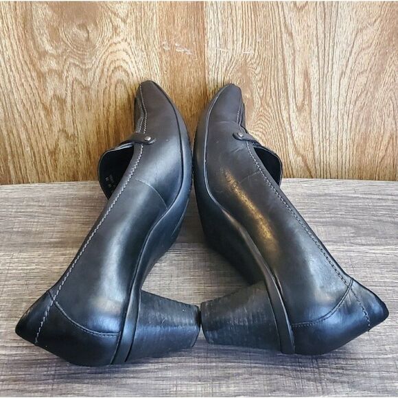 Ecco Women's Black Leather Heels Size 39 US 8-8.5 - Picture 5 of 11